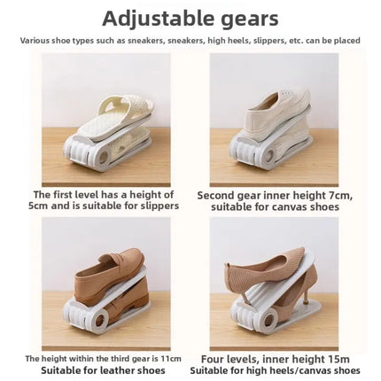 Adjustable Shoe Stacker Organizer – Double Your Shoe Space (Pack of 4)