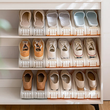 Adjustable Shoe Stacker Organizer – Double Your Shoe Space (Pack of 4)