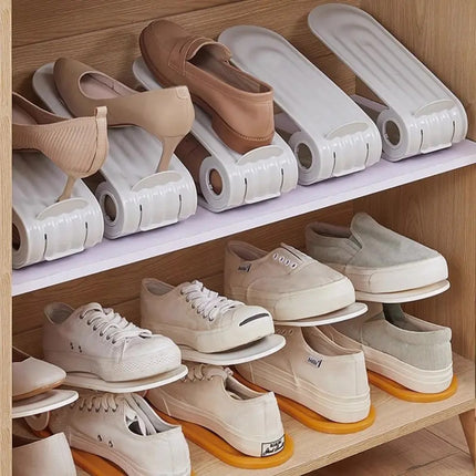 Adjustable Shoe Stacker Organizer – Double Your Shoe Space (Pack of 4)